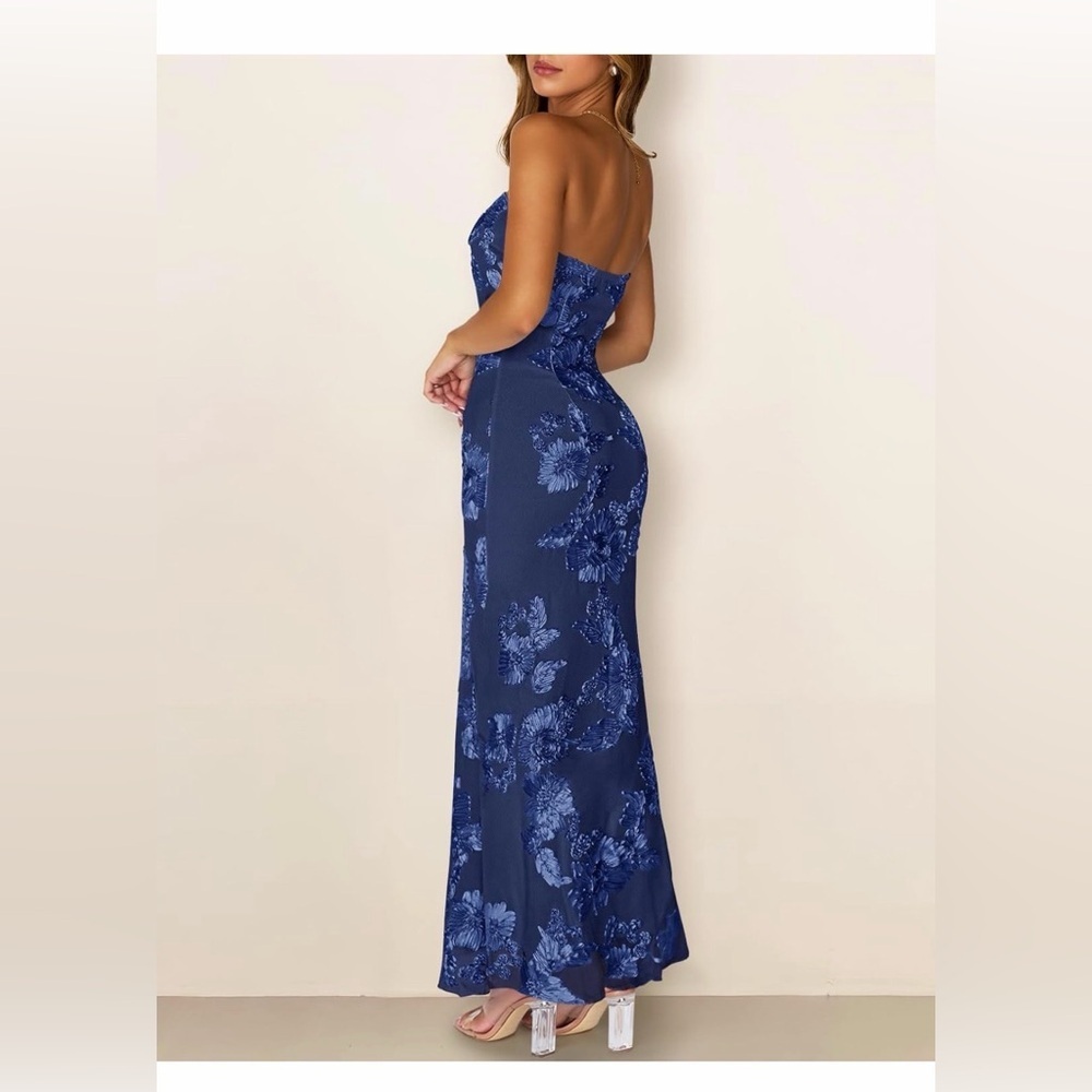 🆕Summer Mesh Tube Bodycon Formal Cocktail Long Dress - Picture 2 of 2